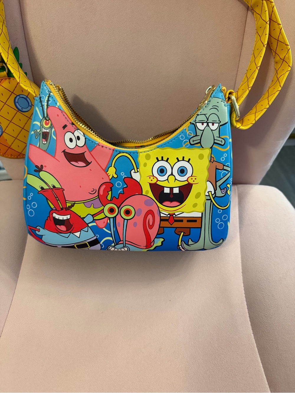 Loungefly SpongeBob Blue Yellow Cartoon Character Shoulder Bag